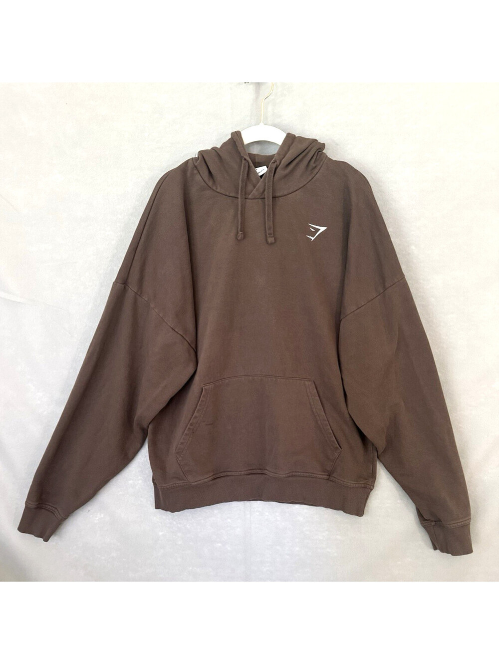 Gymshark Crest Oversized Pullover Hoodie Brown L Men’s Drawstring Logo